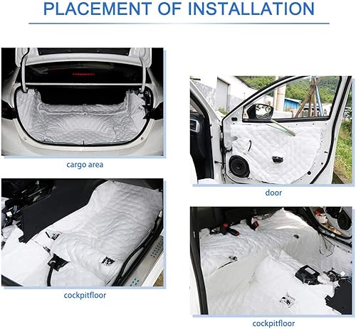 Vista 97 de uxcell 394mil 6.4 sqft almohadilla de estera impermeable para aislamiento del calor, aplicación en silenciador, tubo de escape de autos 40" x 24