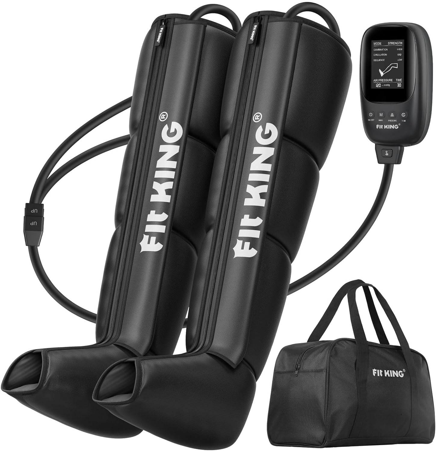 Leg Massager, Recovery Boots Leg Massagers for Pain and Circulation Relaxing Foot Calf & Thigh Compression Massage Machine Enhance Sports Performance (Medium)