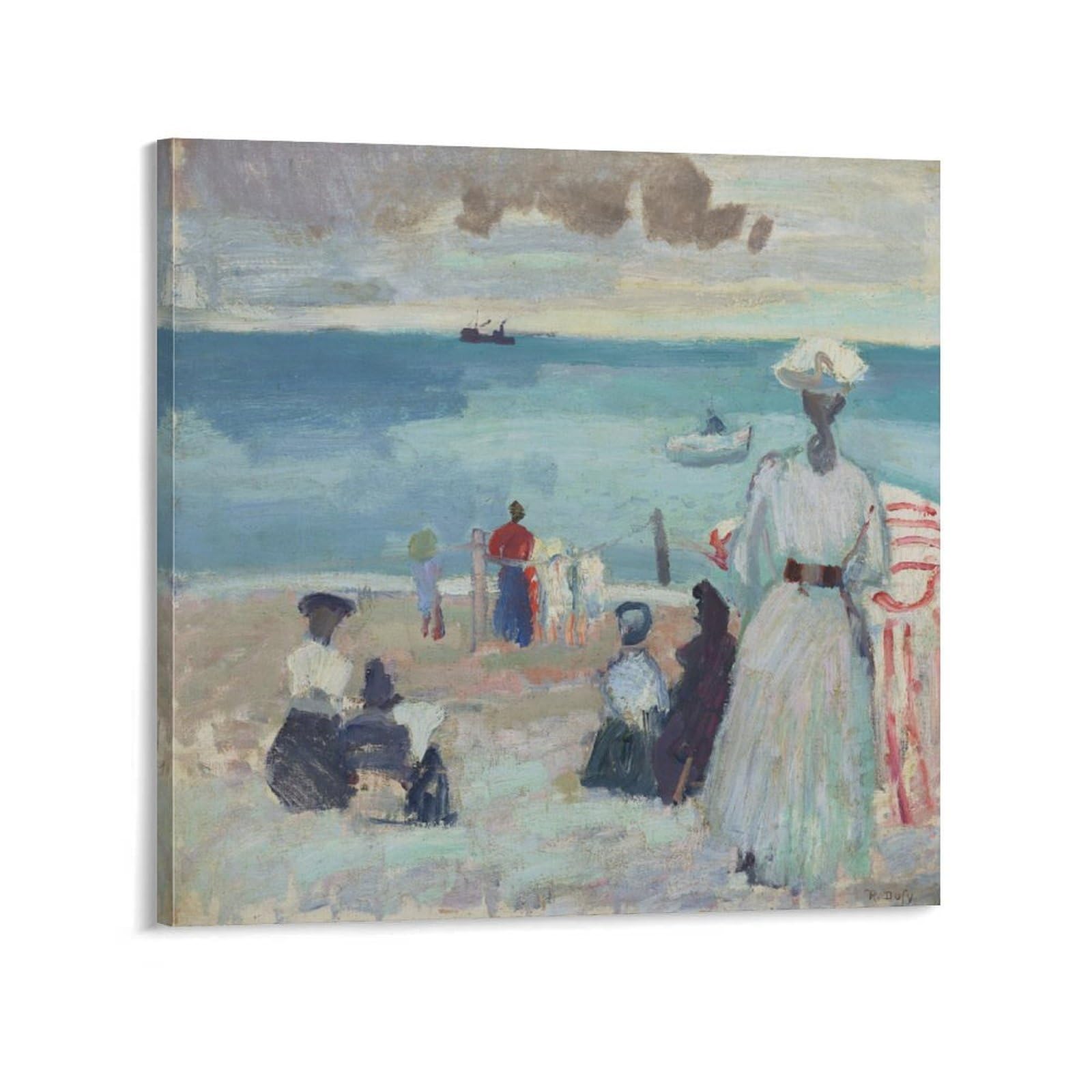 KLAGCBDF Raoul Dufy La Plage Home Decor Poster Wall Art Hanging Picture Print Decorative Painting Posters 20x20inch(50x50cm)