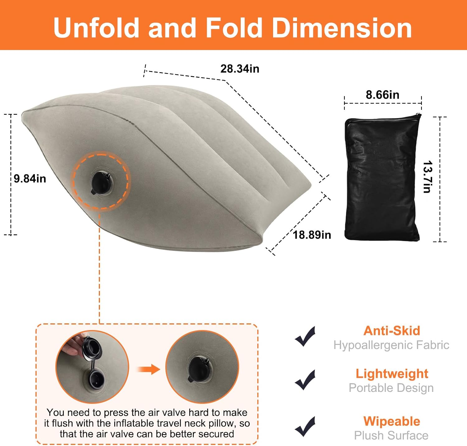 Inflatable Leg Elevation Pillow Leg Wedge Pillow for Swelling,Sleeping,Back Pain Circulation,Leg & Knee Relief Portable Bed Wedge Pillow for Travel,Train,Home,Office