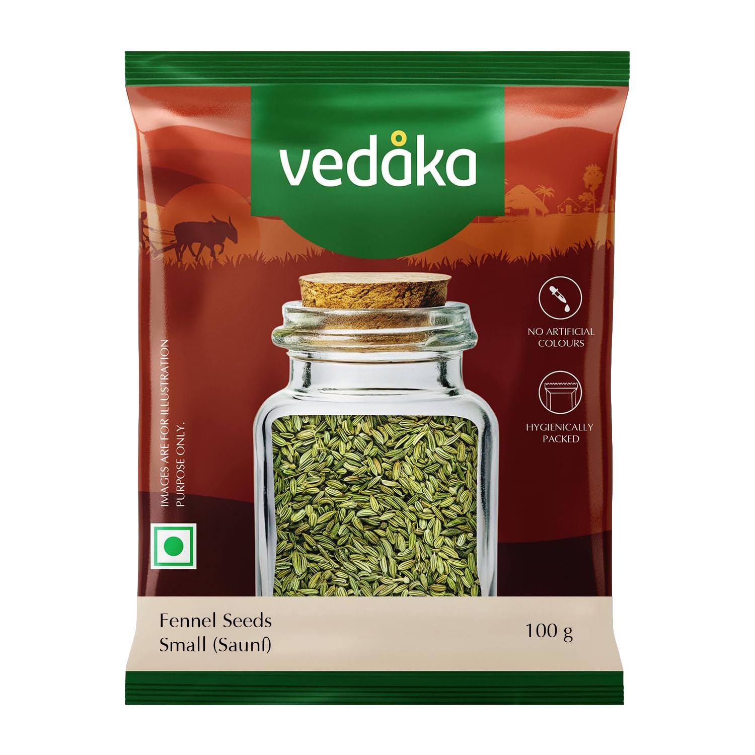 Amazon Brand - Vedaka Fennel (Saunf) Whole, Small, 100 g