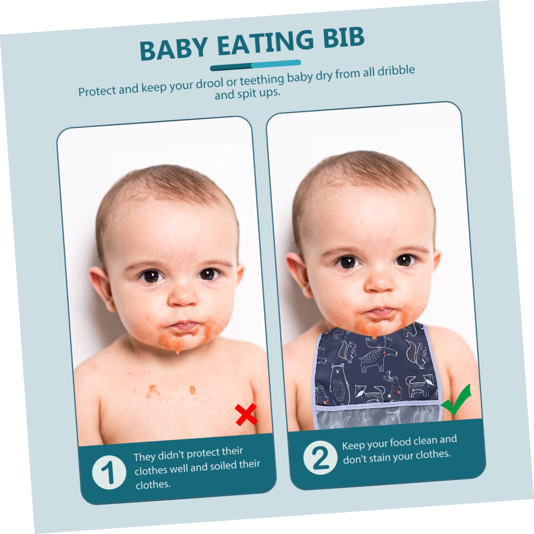 Abaodam 15 Pz mangiare bavaglino impermeabile bavaglini neonata i asilo nido o come per i genitori sbavante appena per bambini poliestere