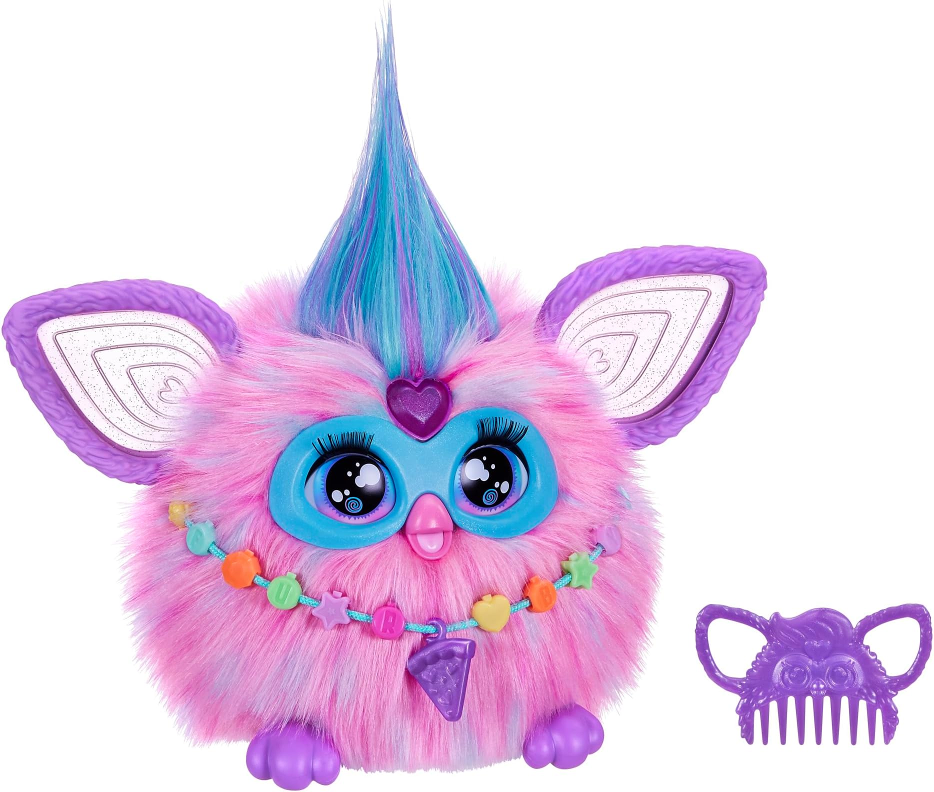 Furby Cotton Candy Pink & Blue Interactive Plush Toy, 15 cm