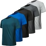 MLYENX Chemises d'entraînement pour hommes Port sportif Hydratant d'humidité, hommes à sec rapide Shirts actifs Gym T Shirt