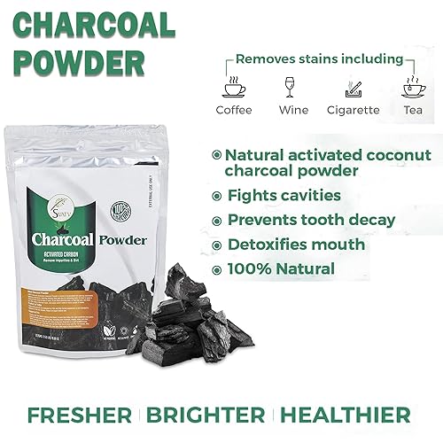 Miniatura 6 de SVATV Polvo de carbón activado | Mascarillas naturales | Limpiar el exceso de aceite | Iluminar la piel | Ingrediente para el cuidado dental | Piel