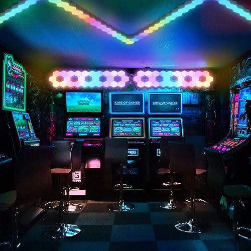 Miniatura 5 de Yescom APP Control Paquete de 10 luces LED hexagonales WiFi para montaje en pared y 11 paquetes de sincronización de música inteligente DIY 16