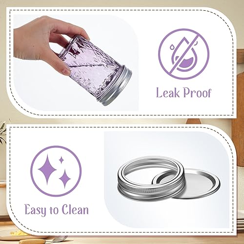 Miniatura 3 de 12 tarros de conservas Mason de 8 onzas con tapas regulares, mini tarros de miel para regalos de boda, baby shower, proyectos de bricolaje, velas,