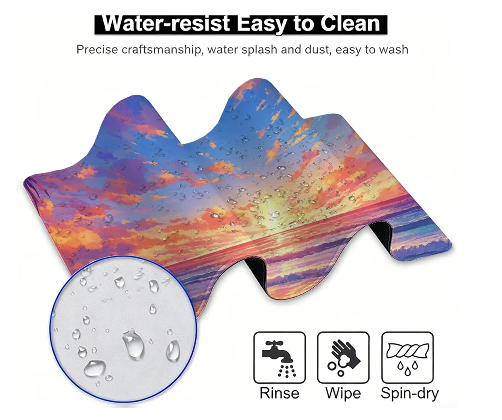 Tappetino Mouse Estate Tappetino Mouse XXL 150x80 cm Mouse Pad Vacanza Sottomano Scrivania Ufficio Grande, Mousepad Gaming Antiscivolo Impermeabile, Tappeto per Accessori Computer, Gamer Regalo W6-873