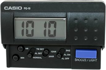 Casio PQ-10-1R Table Clock, Black, Standard