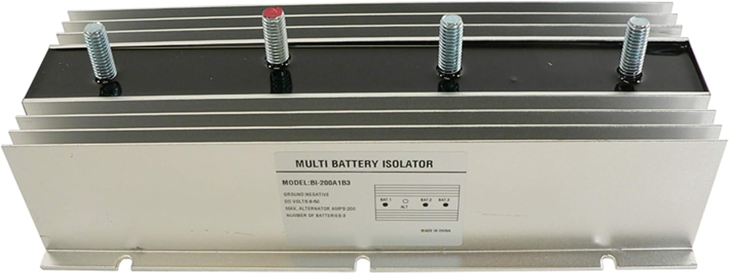 DB Electrical BSL0006 200 Amp Three 3 Multi Battery Isolator for Marine, RV, EMS used in many stereo systems