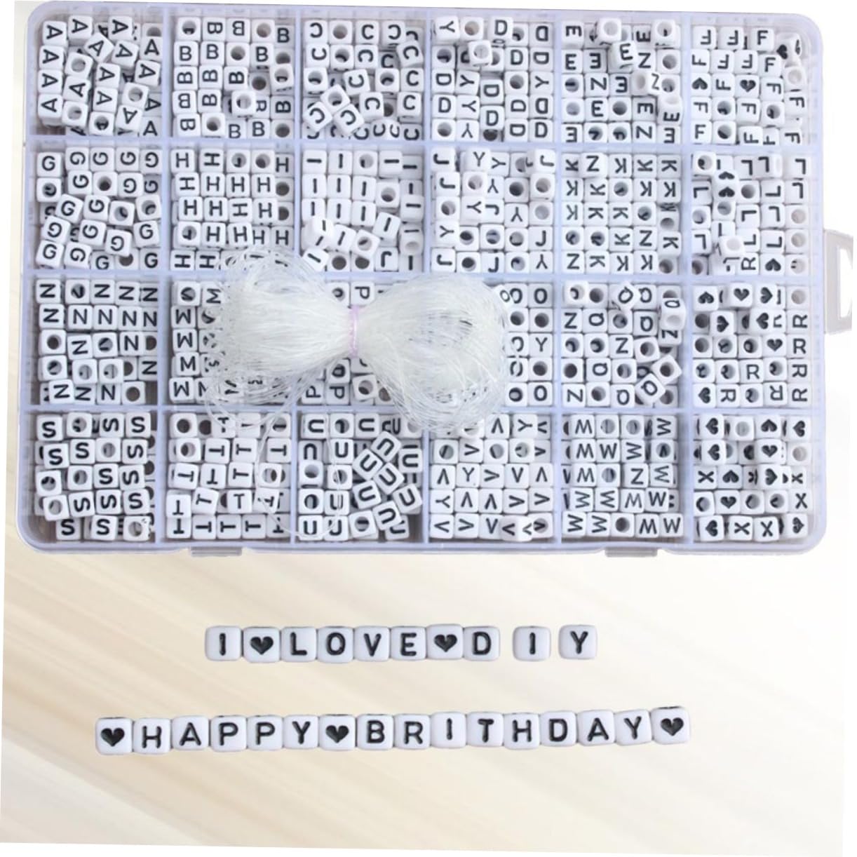 Würfel Alphabetperlen aus Acryl 6mm 1200 Stück für Schmuck