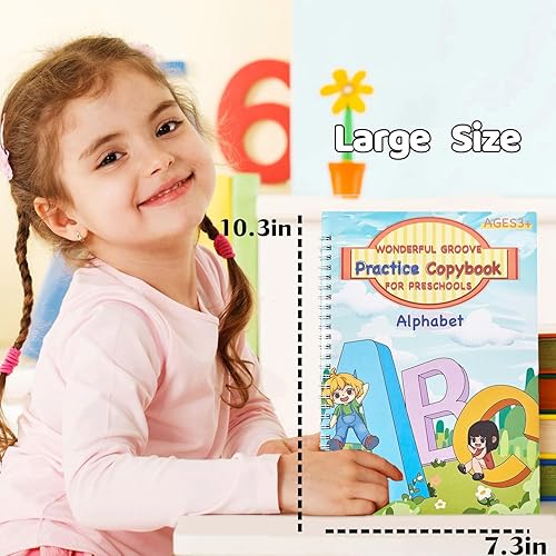 Miniatura 8 de 5 cuadernos de práctica mágica, libro de práctica de escritura reutilizable, libros de escritura Groovd Kids para niños preescolares de 3 a 8 años