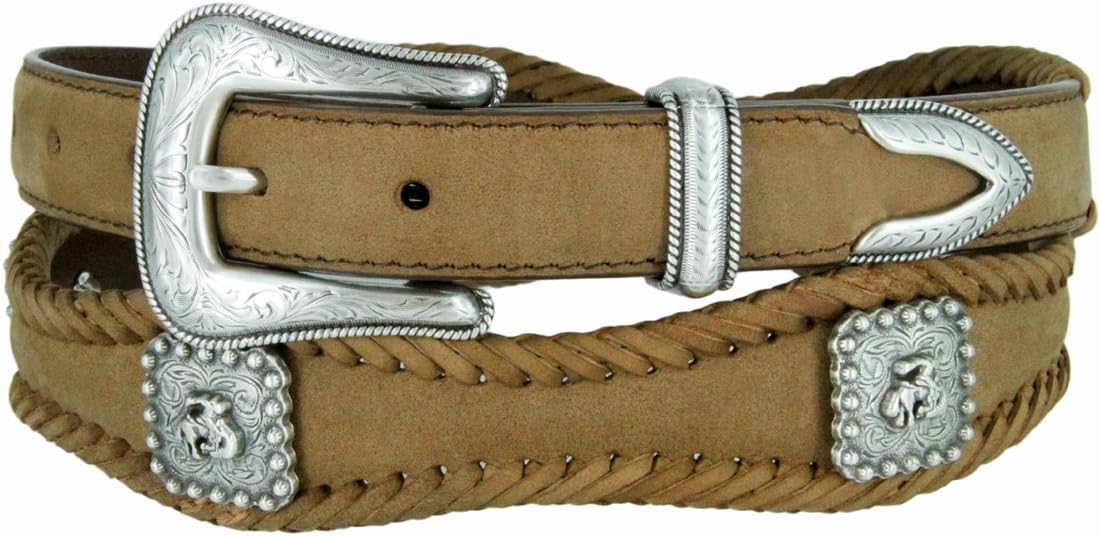 Rodeo bronc rider western conchos scalloped Belt 1" (25mm) Wide