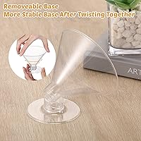 Vista 4 de Yinkin 200 vasos y 200 cucharas, vasos de martini de plástico desechables, vasos de cóctel desechables, mini vasos de martini de plástico, vasos