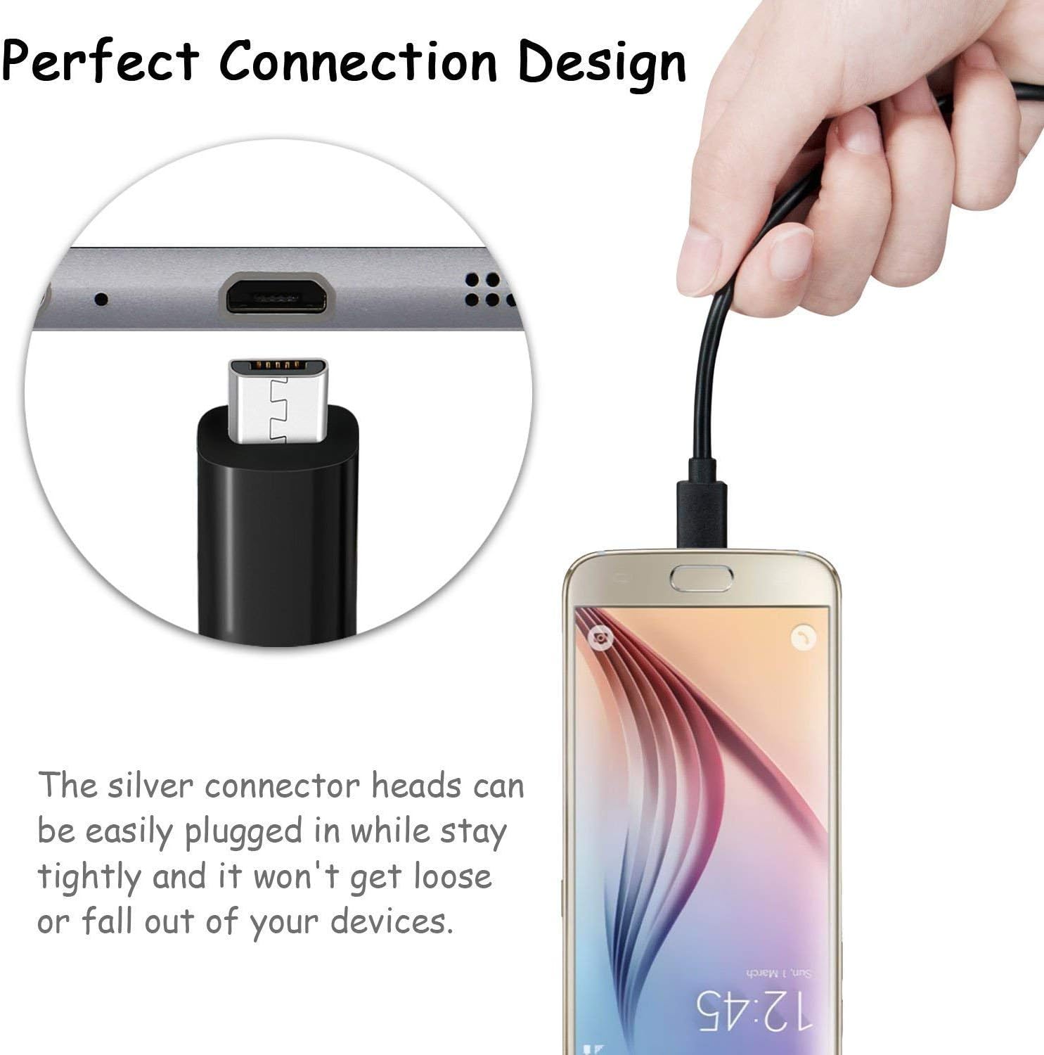 Micro USB Charging Cable, 10FT 2Pack High Speed PS4 Micro USB Cable,Long Android Phone Charger Cord for Samsung Galaxy Tablet, Samsung Note5 S7 Edge S6 S5,Honor 7X 6X,LG G4,Xbox One, Black
