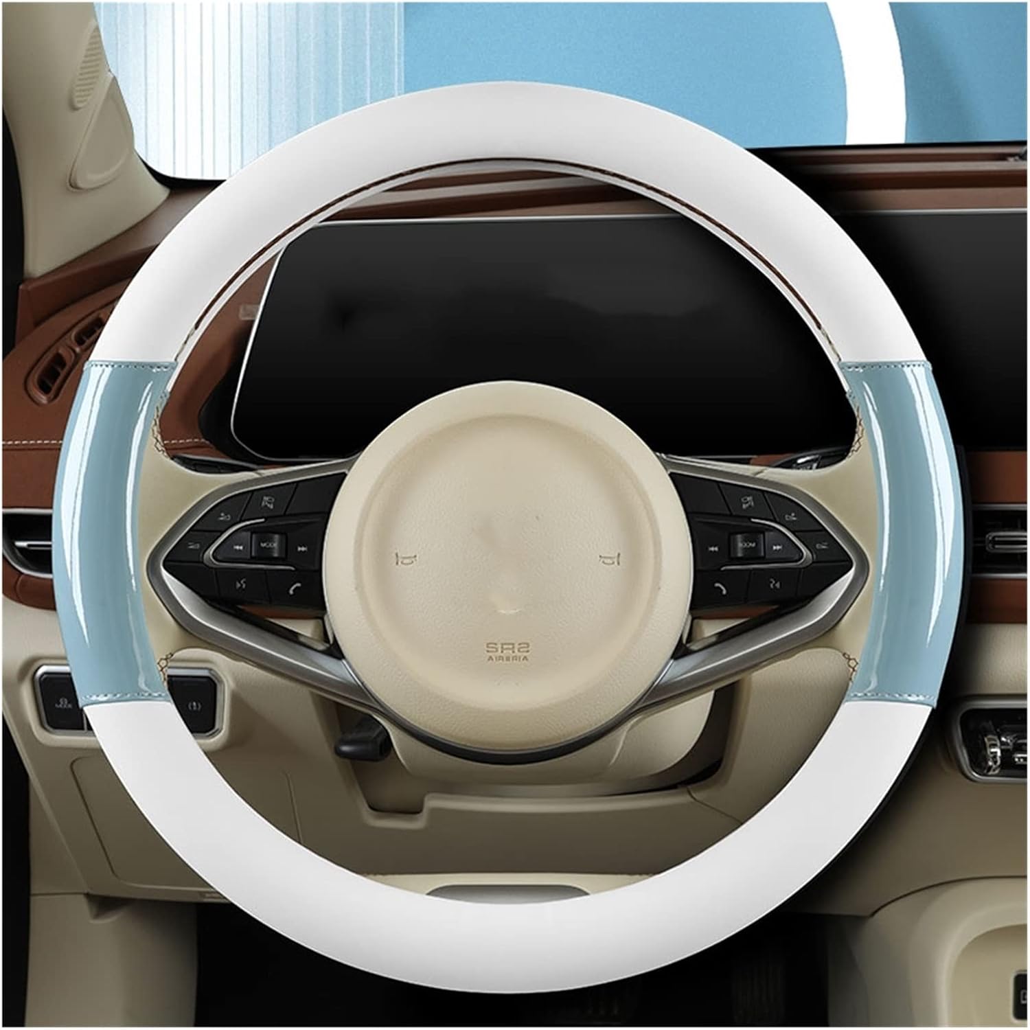 Car Steering Wheel Cover Set Universal Car Steering Wheel Cover Fiber Crystal Leather Breathable Sweat-Absorbing Car Interior (Color : 4#)