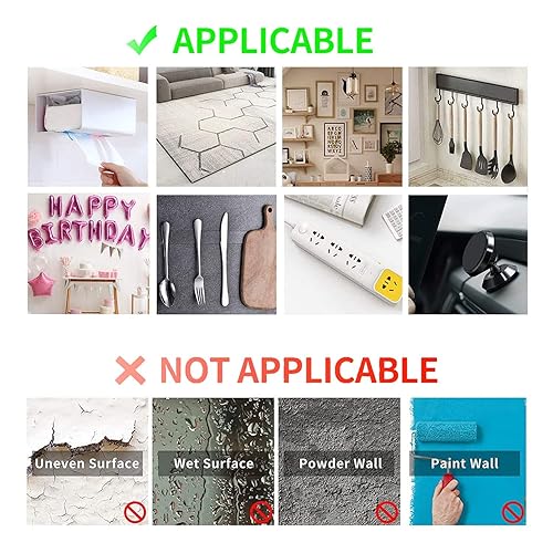 Miniatura 7 de Cinta nano de doble cara resistente, 3.3ft x 1.2in x 0.079in extraíble transparente fuerte adhesivo cinta de montaje para alfombras, fotos, pared