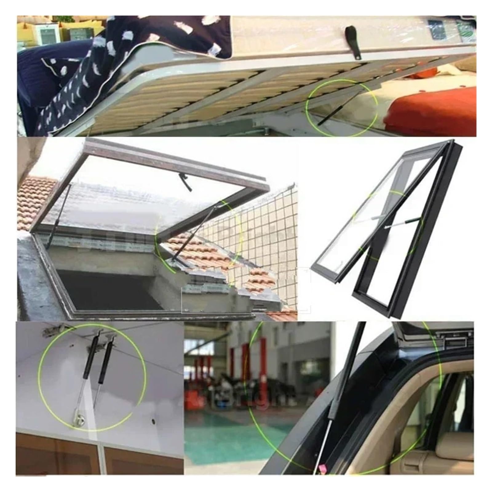 2x 1200N Ammortizzatore Barra Supporto A Gas Molla A Fino 300-600mm Per Letto Stoccaggio Auto Cofano Portellone RV Bus Ammortizzatore cofano