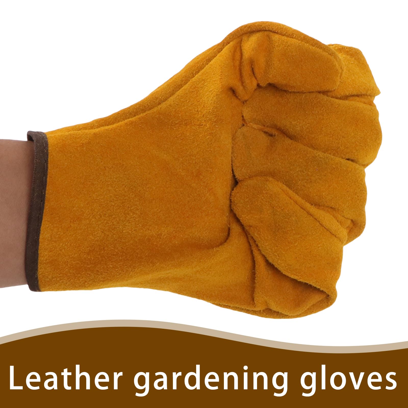 MUNSKT Gardening Gloves for Men Women Thorn Proof Comfortable Breathable Leather Multi Heavy Duty Rigger Protective Gloves with Strong Grip for Garden Yard Mechanic Welding - Image 4