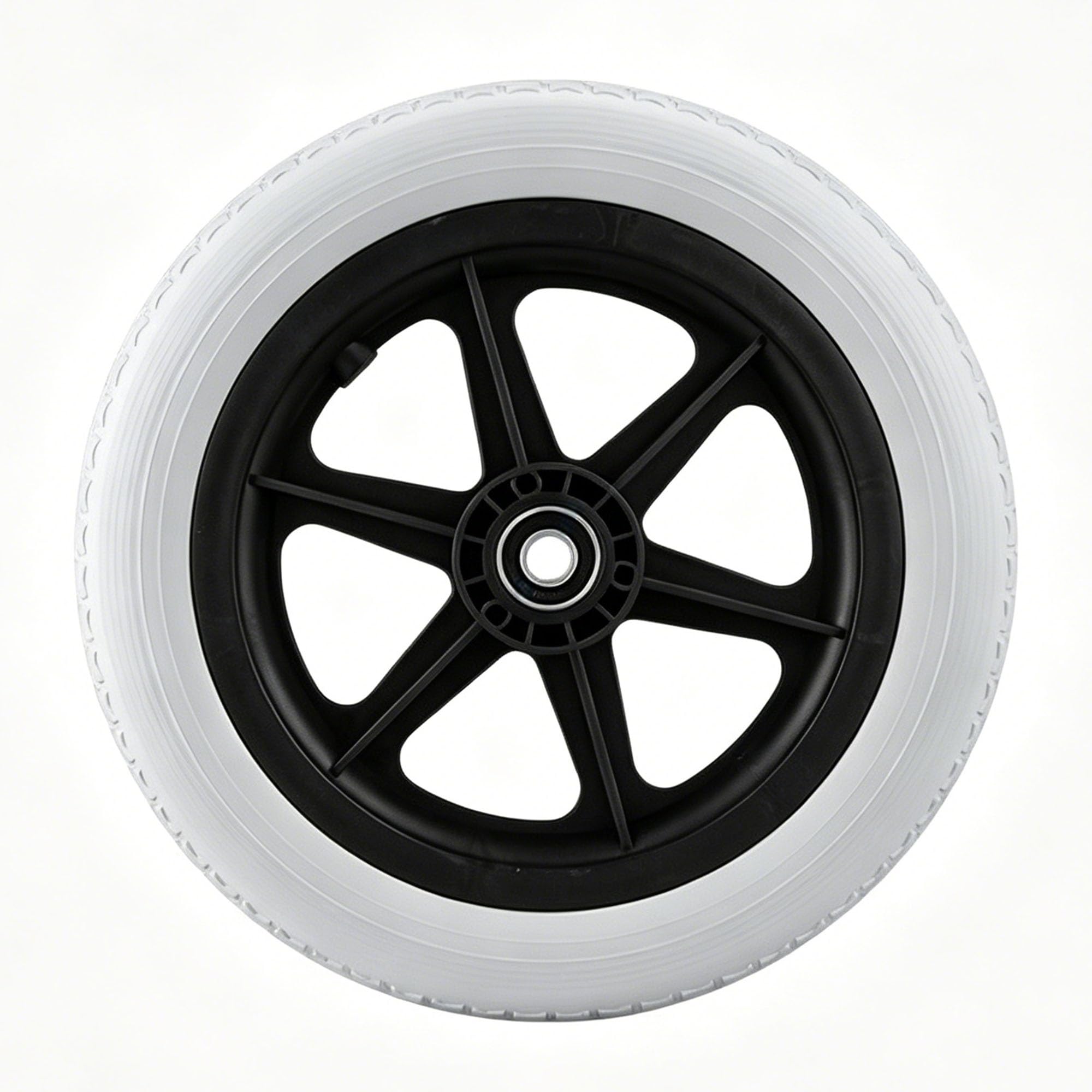 Genterun Grey Wheelchair Accessories Rear Wheels, Airless Solid Wheels(Gray)