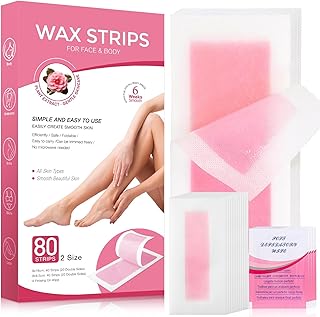 Wax Strips for Hair Removal, Wax Strips, Waxing Kit For Women Face, Body, Arms, Legs, Chest, Back, Bikini Wax Strips, Waxing Hair，Removeal Kit with 80PCS + 4 Calming Oil Wipes