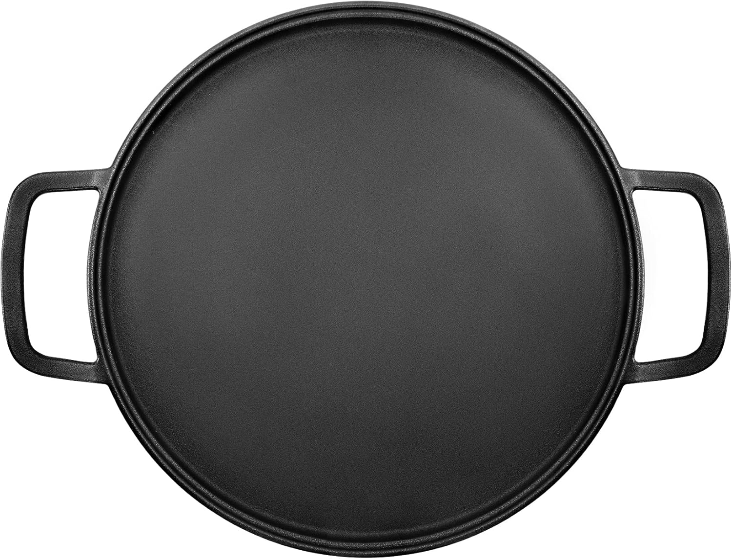 GGC Cast Iron Pizza Pan for Baking, 14" Round Griddle Pans Make Different Dishes for Stove, Oven, Grill and Campfire, Heavy-duty and Evenly Heat Pizza Stone for Pizza Tortillas, Eggs, Bacon and Meat