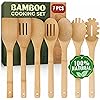 Wooden Utensil Set, Bamboo Utensils – 7 PCs Wood Spoons for Cooking, Easy to Clean, Sturdy, Lightweight & Heat Resistant