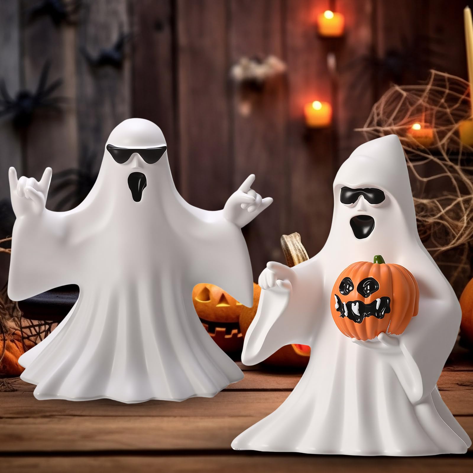 Cadeaux mignons d'Halloween avec figurines fantômes en résine à offrir