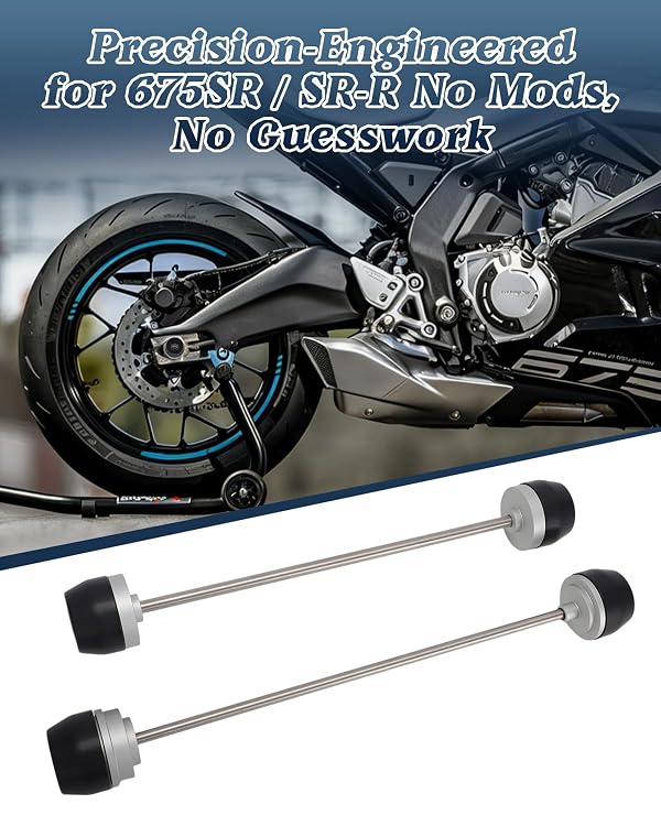 Foruly for CFMOTO 675SR 675SR-R 2024-2025 Motorcycle Front & Rear Axle Sliders, CNC Aluminum Frame Crash Guard Protector by Foruly - Image 3