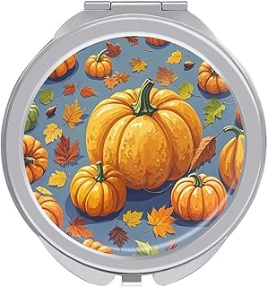 Halloween Autumn Pumpkins Travel Makeup Mirro...