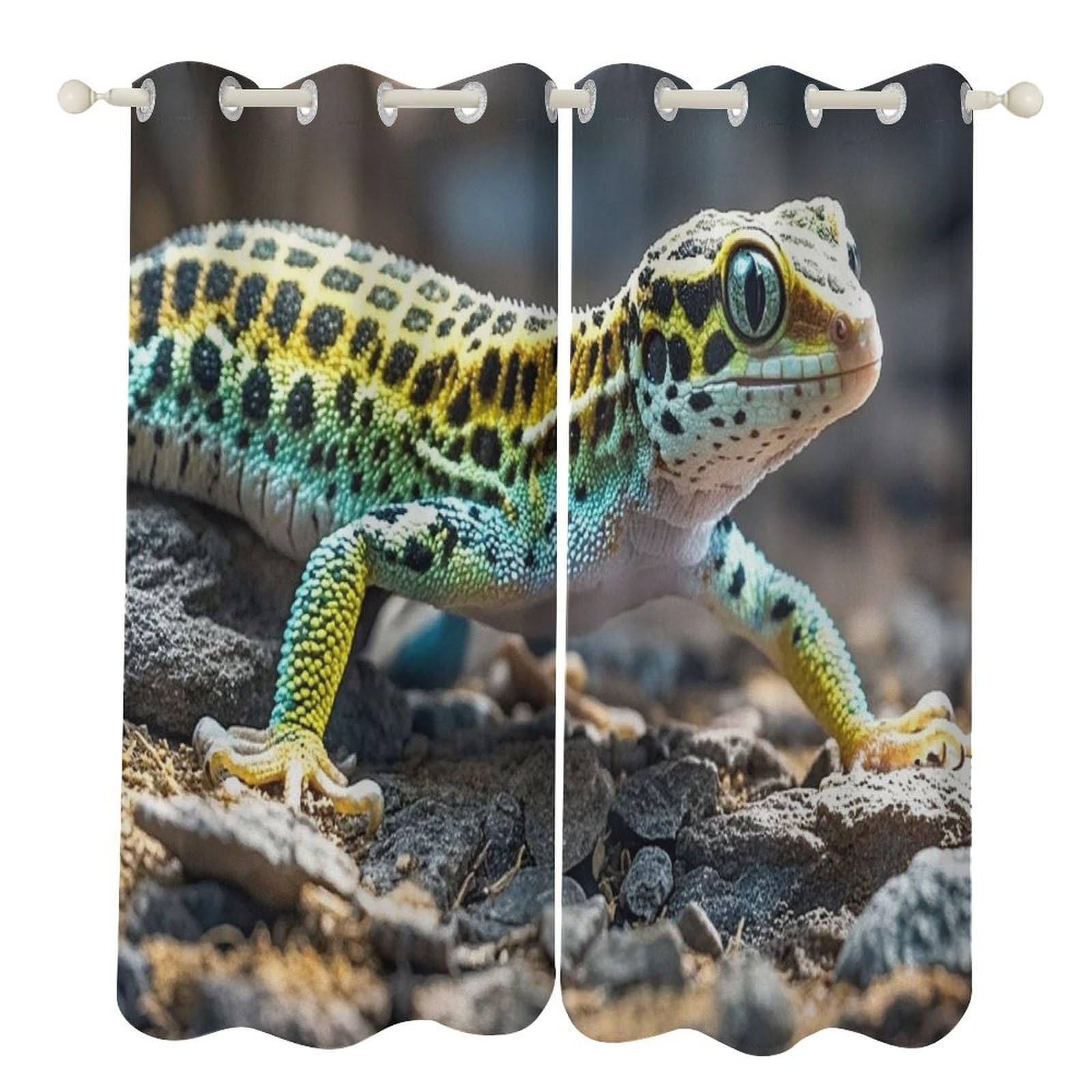 Rideaux occultants et thermiques motif léopard anti-chaleur pour la maison