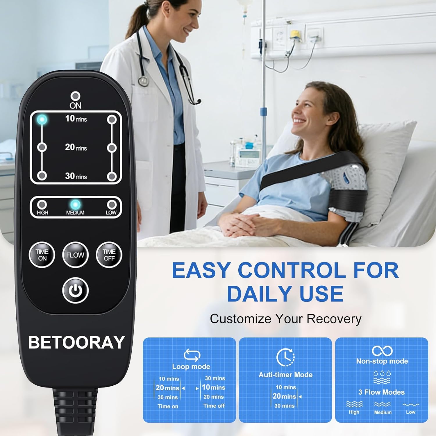 20 QT Ice Machine for Knee After Surgery, Portable Cold Therapy Machine, Knee Replacement Recovery System with Programmable Timer, 3 Speeds & 18 Hours Cooling, Pain Relief for Injuries Recovery