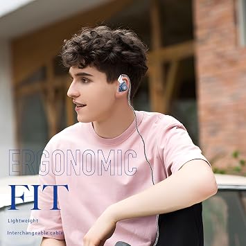 Wan'er S.G, in Ear Headphones Wired,10 mm Dynamic Driver,in Ear Monitor,Gaming Earbuds,IEM Earphones,with 0.78mm 2 Pin Detachable Cable,iems for Gaming (Blue)