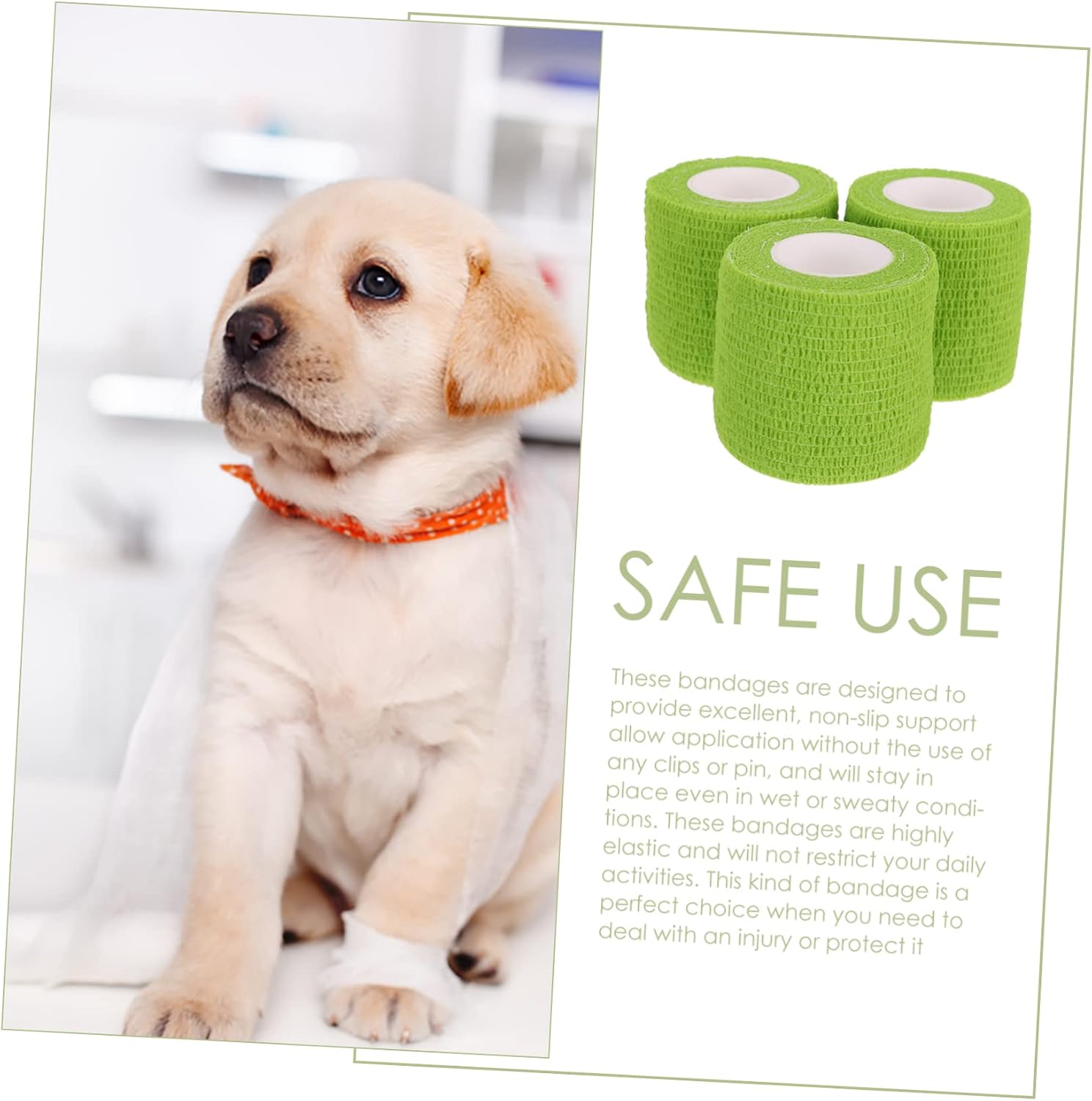 3PCS Self-Adhesive Elastic PET Injury Wrist Bandages Cohesive Wrap for Sports and Outdoor Use Breathable and Flexible for First Aid and Recovery