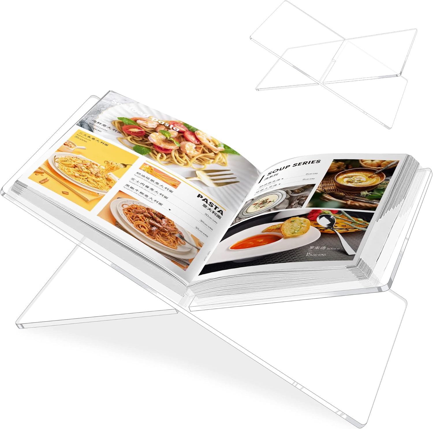 Arfepa Acrylic Book Stand,Open Large Clear Book Holder for