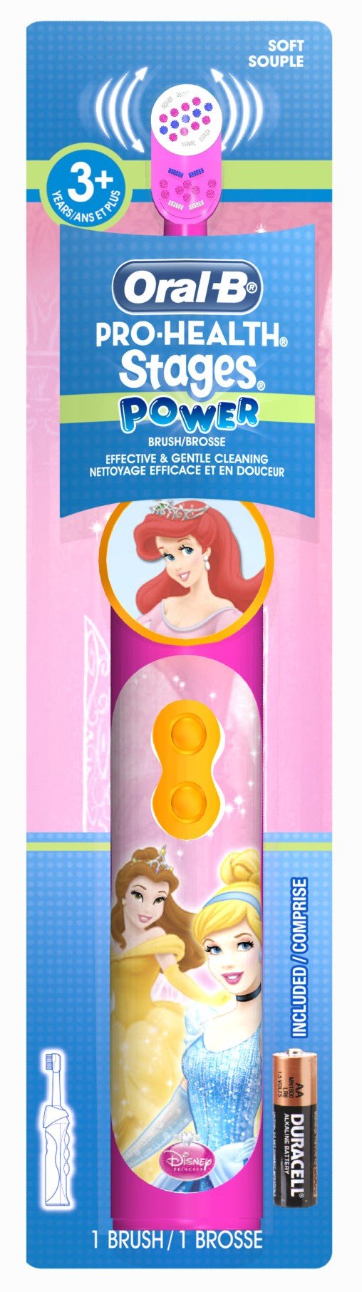 Oral-B Toothbrush Rotating Head Princess Soft (Battery) (Pack of 3)