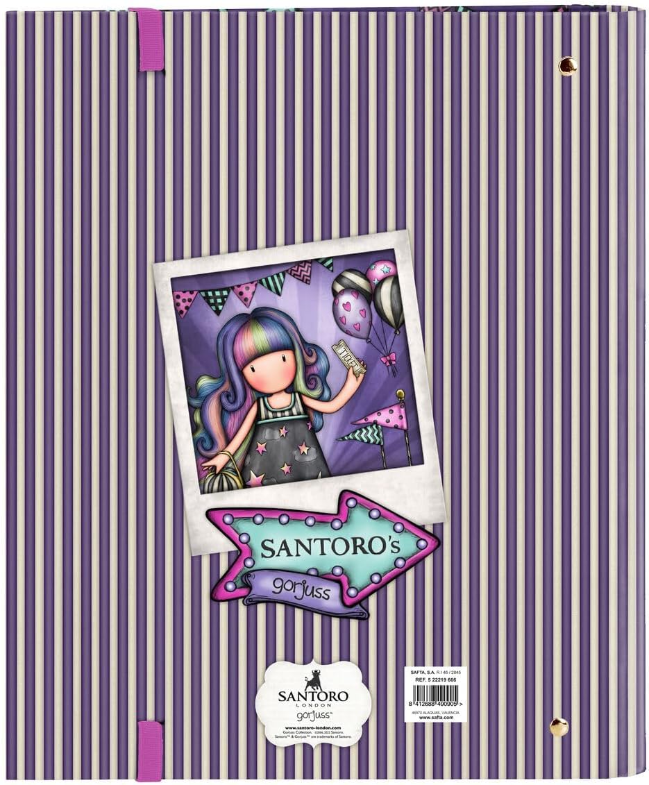 Safta - Folder 4 Ani 30 mm C/Replacement Gorjuss Fairground Up and Away 27 x 32 x 3.5 cm, Multicoloured (522219666)