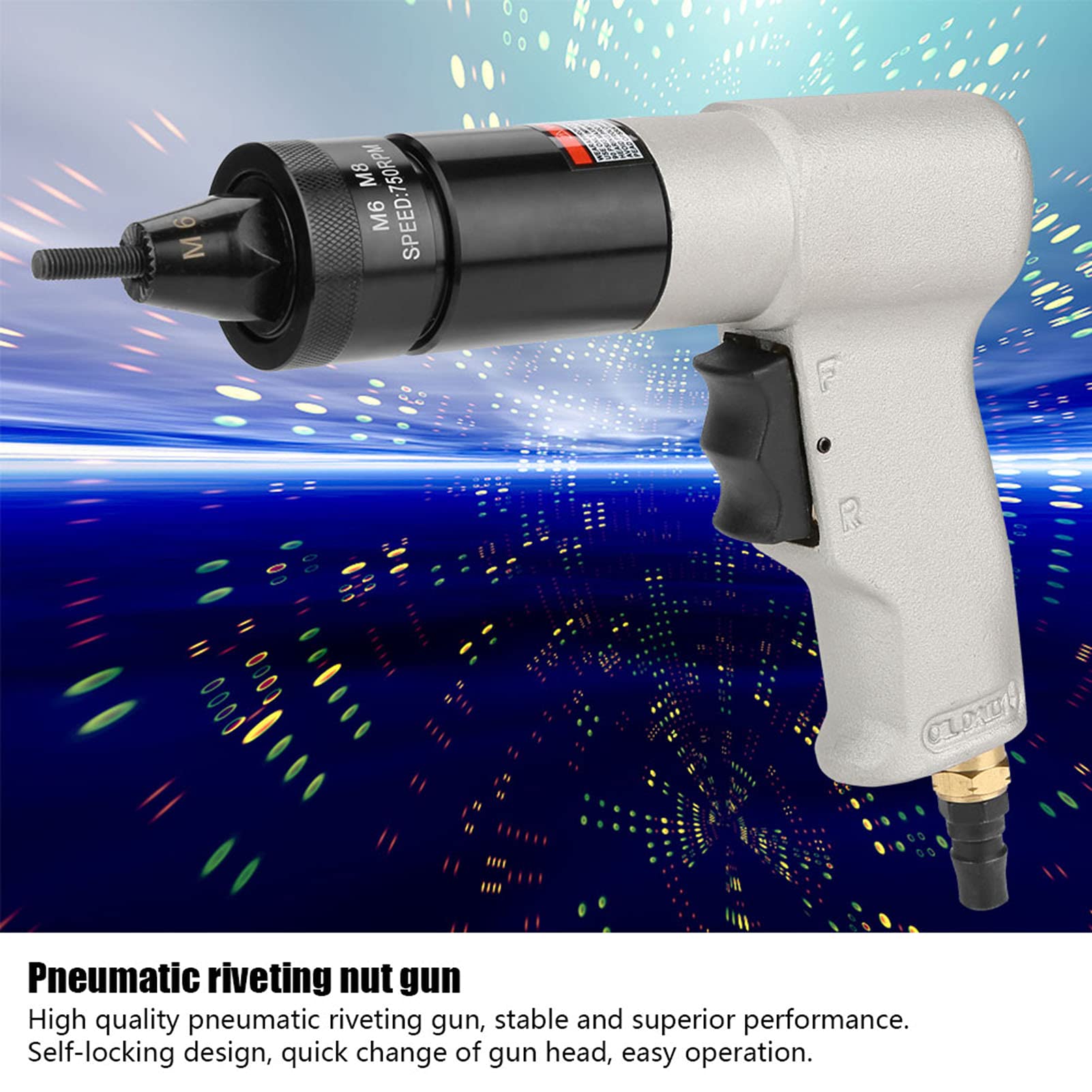 Nitownica, Pistolet do Nitowania Pneumatycznego z nakrętką Automatyczny Pneumatyczny Pistolet do Nitowania, Narzędzia Wielofunkcyjne (M6/M8 KP-7322)