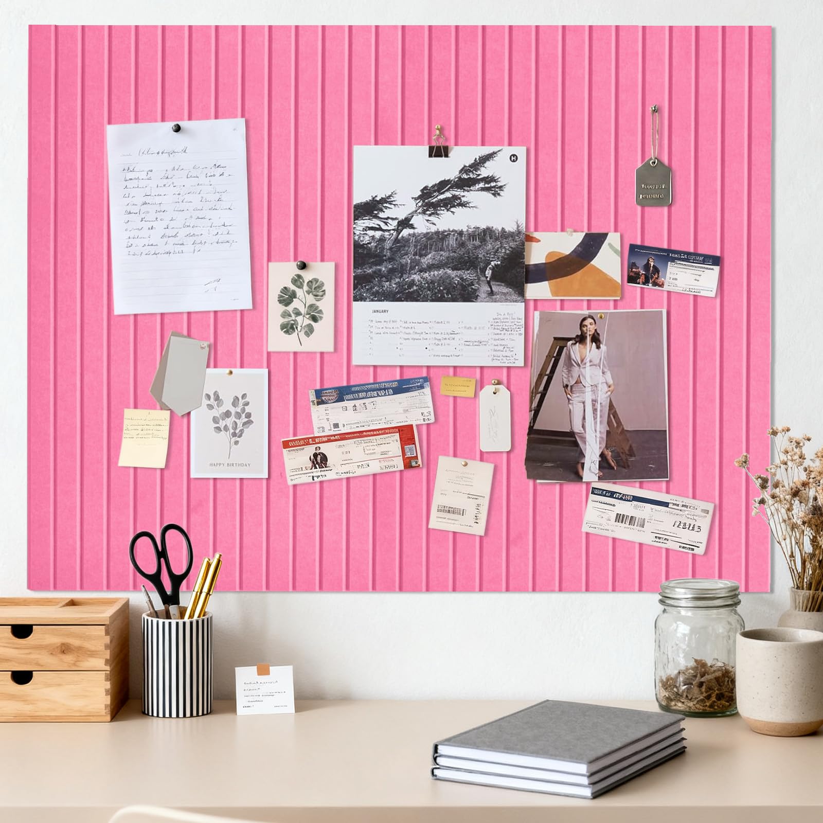 Pin Board, Large Self-Adhesive 90 x 120 cm, Children's Room, Self-Adhesive Pin Board, Cork Board, Office Decorative Felt Notice Board, Home Foldable Photo Board, Memo Board, Vision Board — image 1