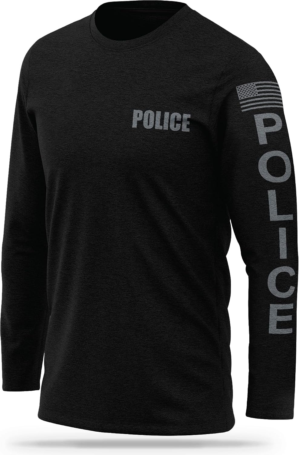 Police Cotton Blend Long Sleeve - USA Patriotic Durable Shirt - Ultra Soft Comfort. Perfect for On Duty Use