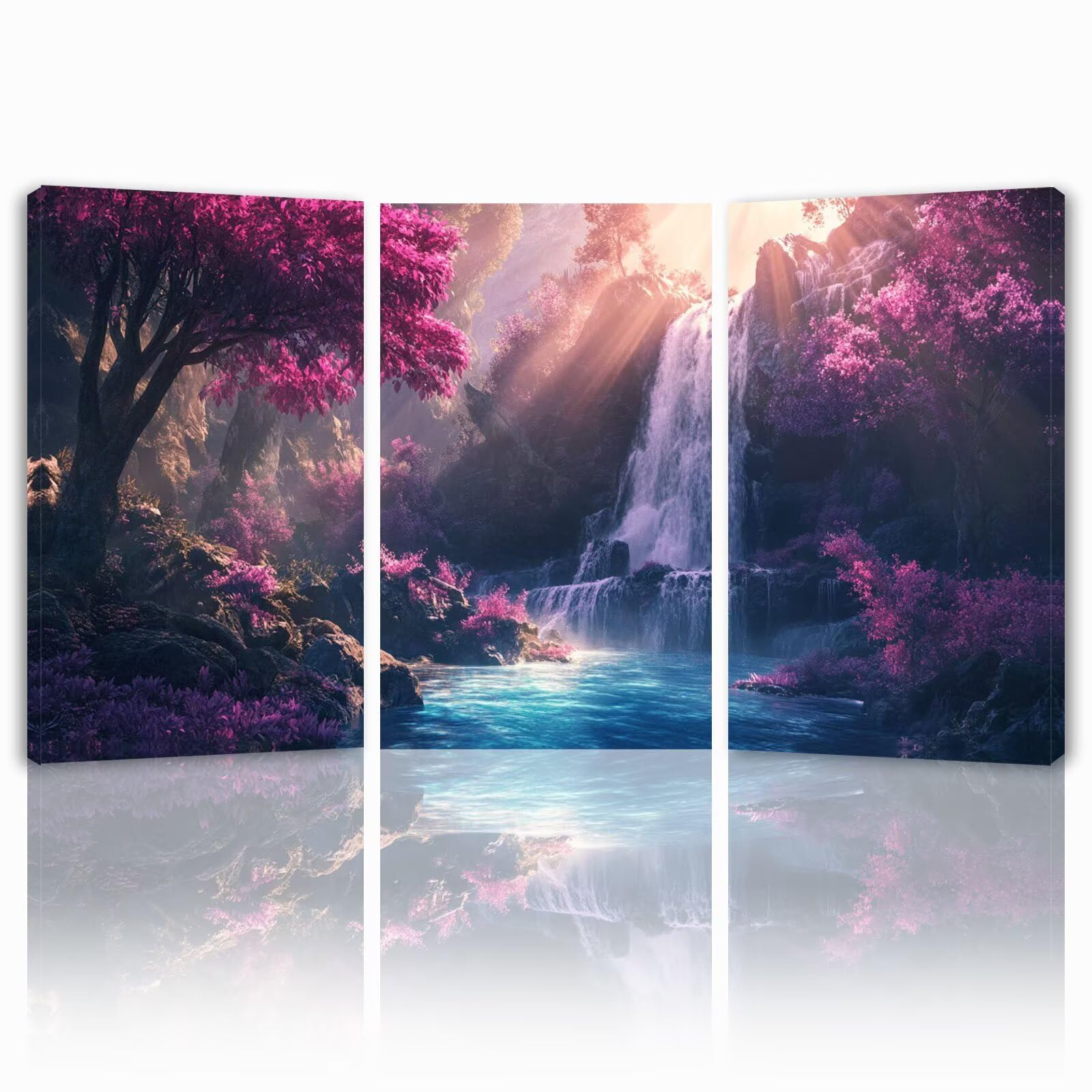 3 Pcs Cadre en Bois Impression sur Toile, Tableau Decoration Murale, Tableau Japon Affiche Decoration Murale Automne Poster et Arts Décoratifs Triptyque Salon Chambre Prêt a Accrocher 25x35 cm 1f-745