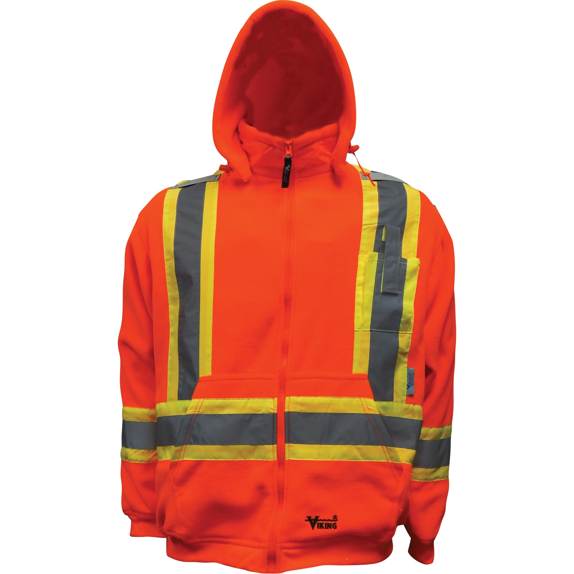 Viking Hi-vis bluza z kapturem z zamkiem błyskawicznym Uniseks Safety Fleece Hoodie