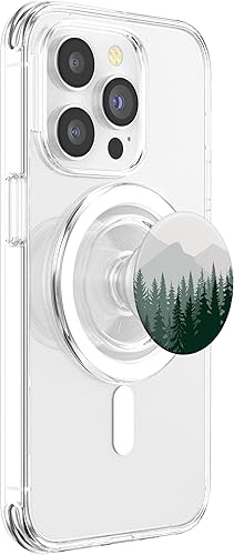 Vista 16 de Pino, escena de montaña, bosque, montañas, paisaje, patrón PopSockets intercambiables PopGrip