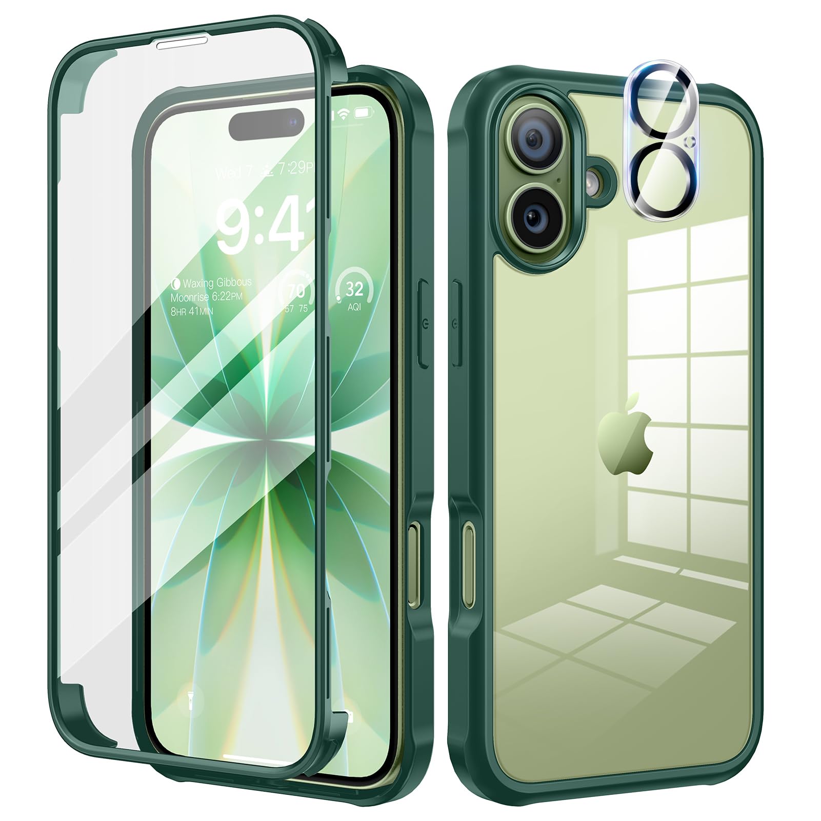 XTCASE Hoes voor iPhone 17, magnetisch, compatibel met Magsafe, 360 graden volledige beschermhoes met ingebouwde displaybescherming, schokbestendig, krasbestendig, vergeelt niet, valbescherming