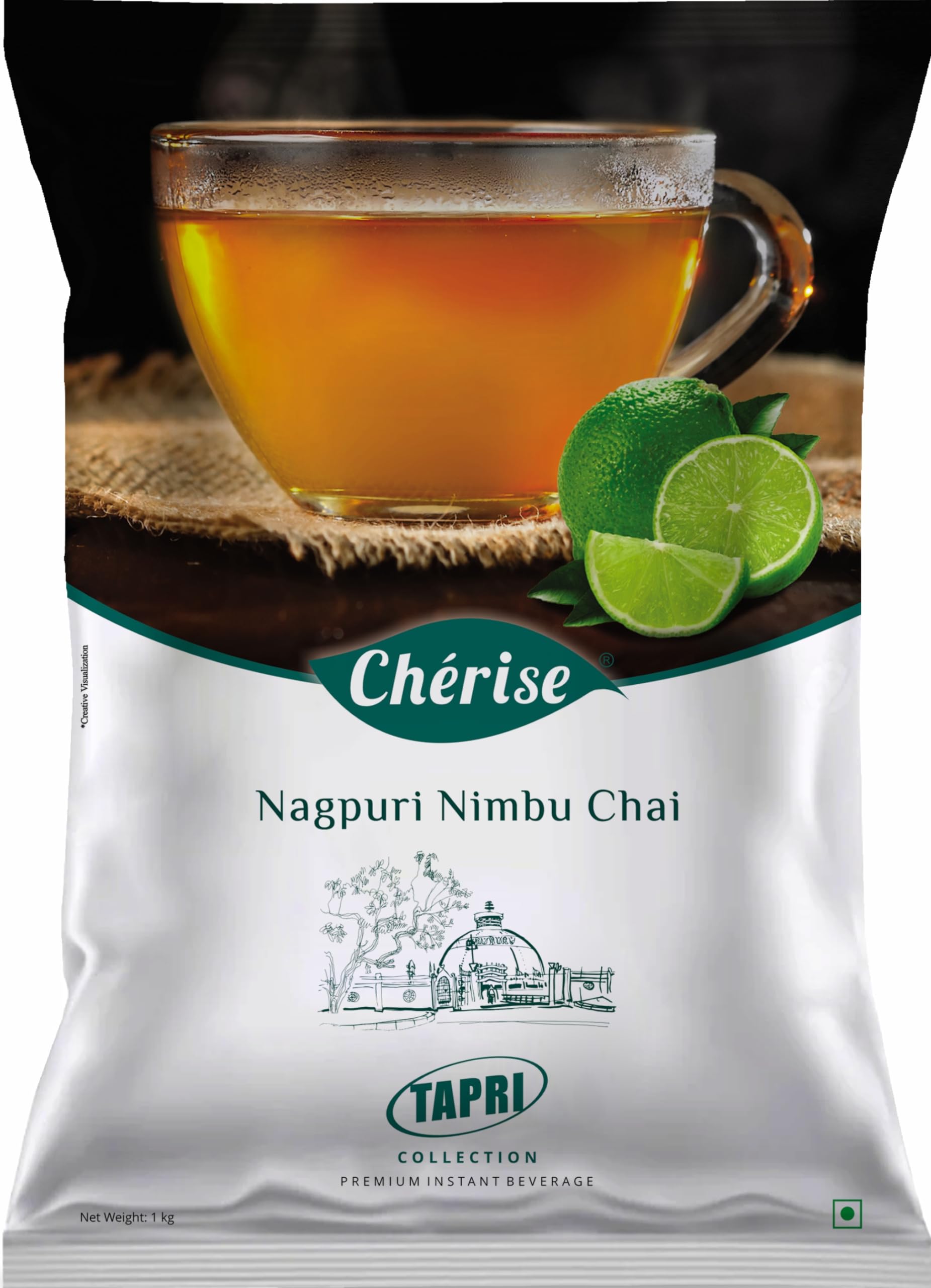 Cherise Nagpuri Nimbu Chai Instant Premix Packets, 1kg - Ready to Mix Premium Instant Beverage