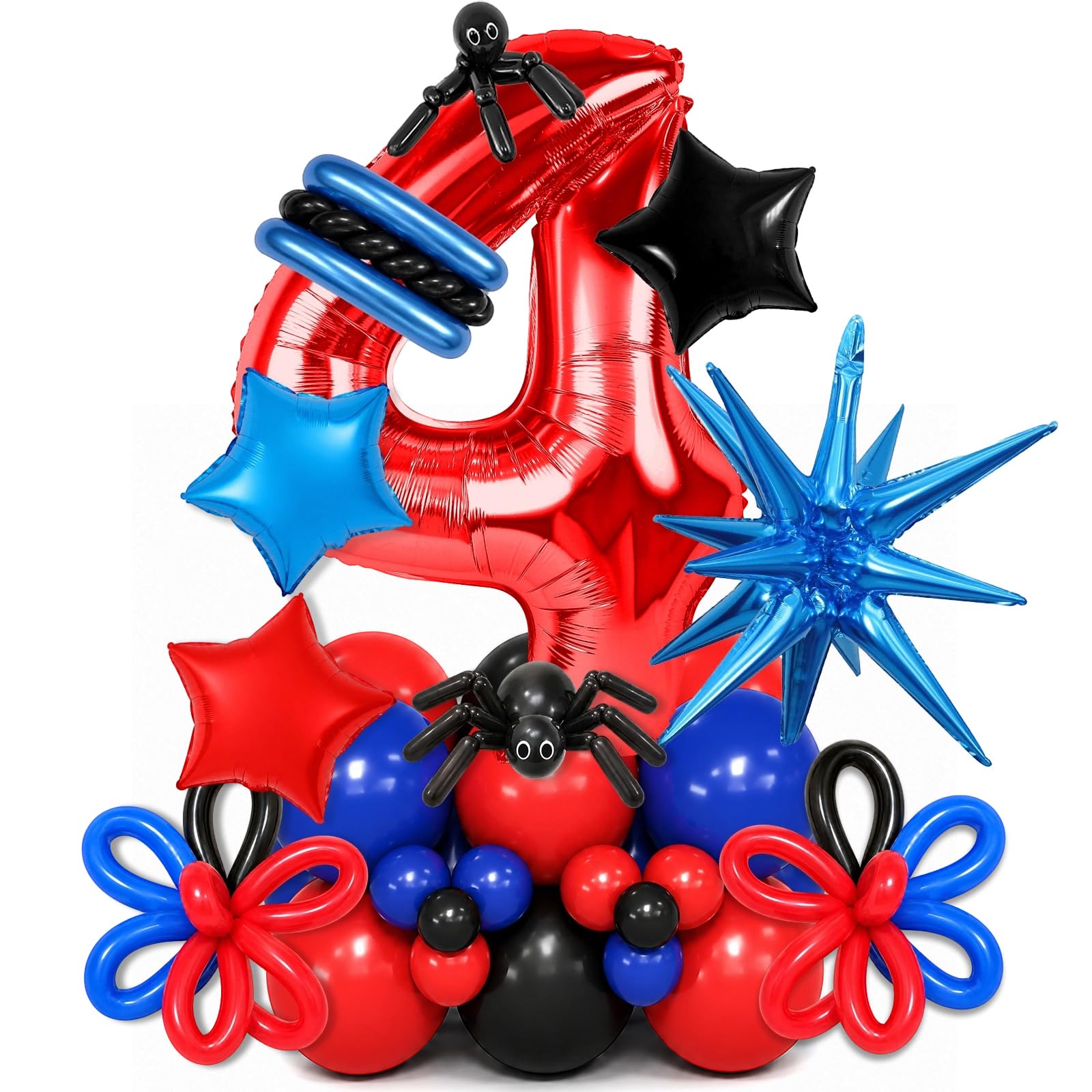 4th Red Blue Black Spider Cool Man Birthday Balloons Hero Party Decorations โ image 1
