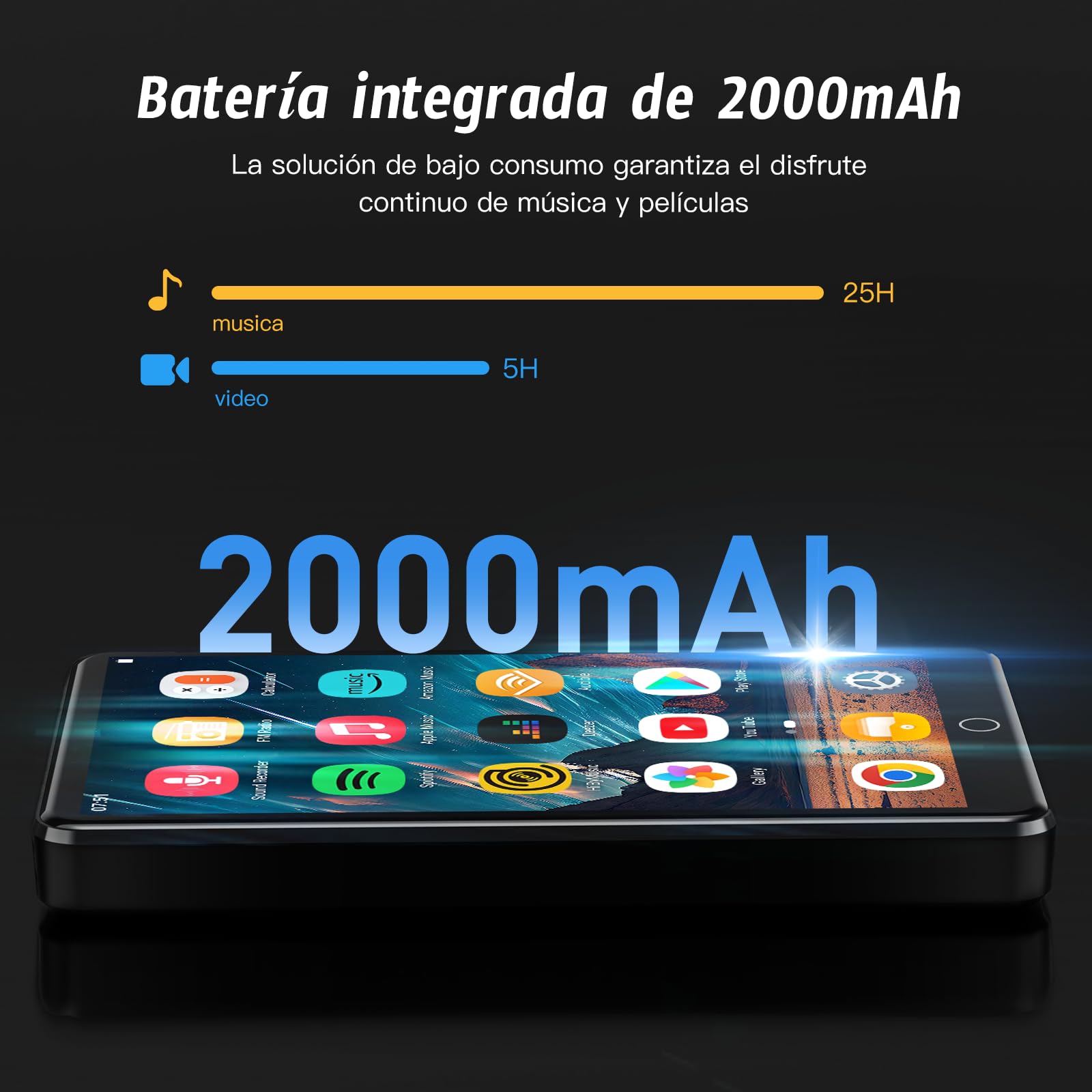 96GB MP3 Player con Bluetooth y WiFi, 4.02" IPS HD MP4 Player con Altavoces, Reproductor de música para niños con Android 13 OS, Android MP4 MP3 Player con Control Parental, Play