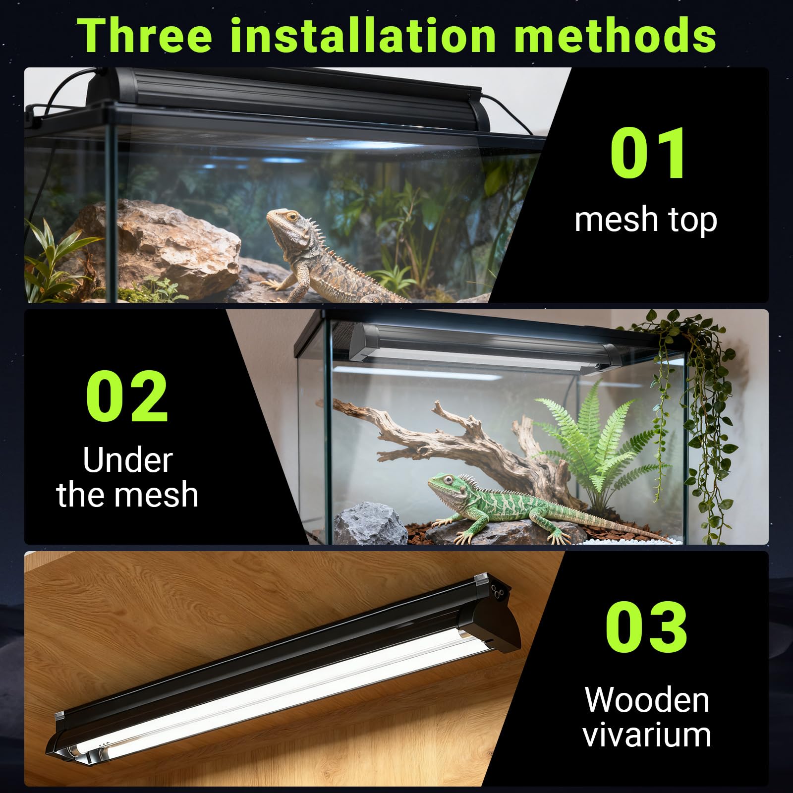 Kit de reptiles ligeros T5 UVB de 8 W, 10 % UVB y 30 % UVA para reptiles tropicales del desierto, accesorio de alto rendimiento de 31,5 cm con tubo T5 10,0 UVB para dragón barbudo, lagarto