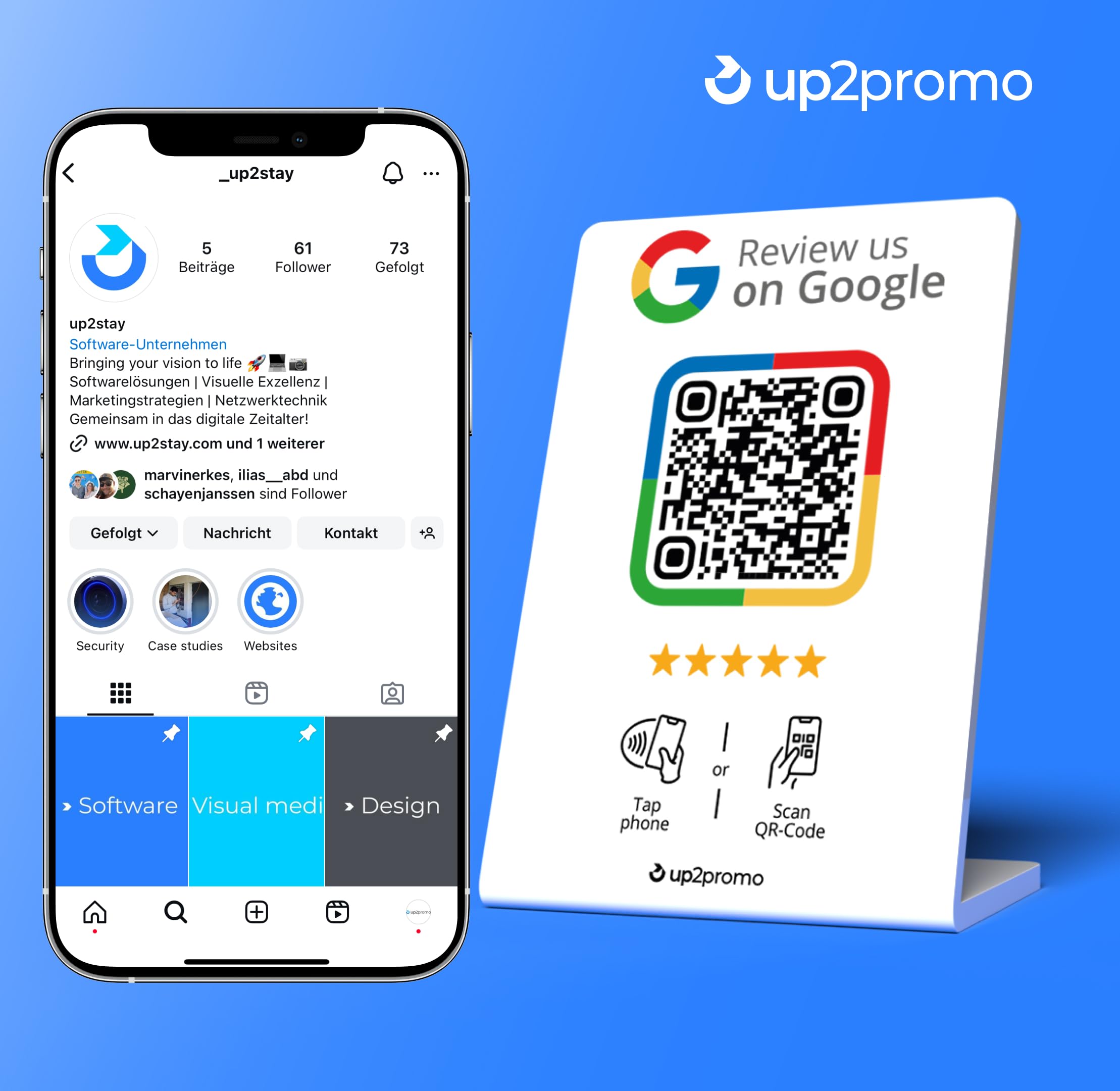 Avis NFC & QR Présentoir/écran/panneau pour Google (blanc)