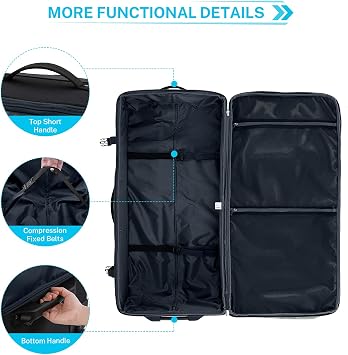 Gonex Rolling Duffle Bag with Compression Packing Cubes
